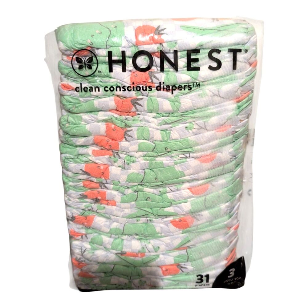 Honest Diaper Size 3 27 Count Giggly Boo 16-28lbs Limited Christmas Print